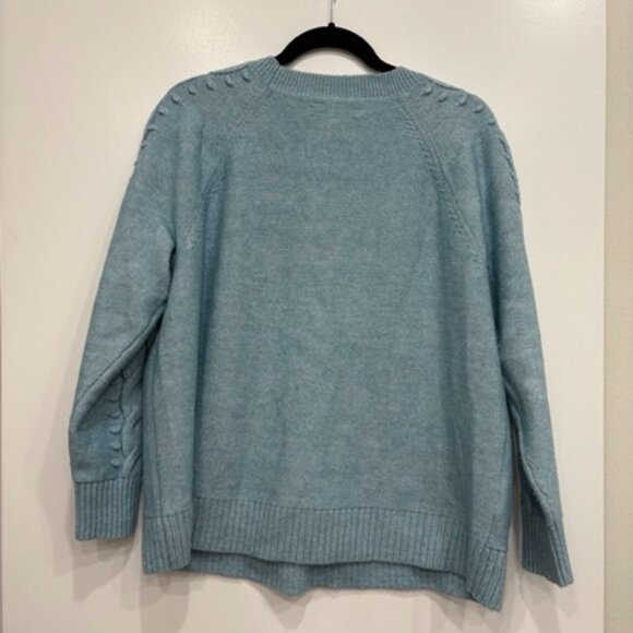 Loft Plus Blue Cable-Knit Sweater - 16W/18W - Like New - Picture 2 of 5